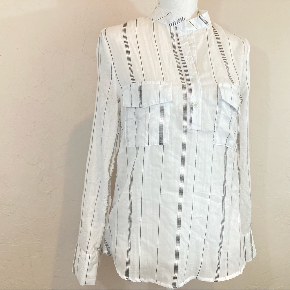 The Hanger Striped Sheer Popover Blouse